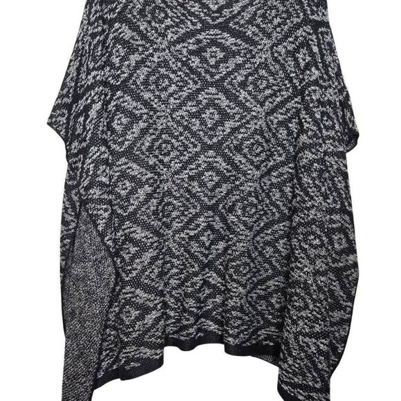 Eileen Fisher Organic Linen Poncho Pattern OS - Picture 4 of 6